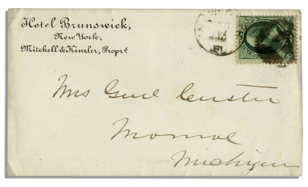 George Custer Autograph Envelope Made Out to His Wife ''Mrs. Genl Custer''