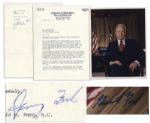 Gerald Ford 8 x 10 Photo Signed & Typed Letter Signed as Republican Minority Leader -- Ford Writes of ...the protection of wild horses...