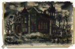Ray Bradbury Personally Owned Watercolor Painting by American Artist Jake Lee