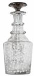 Beautiful Hand-blown Glass Decanter Owned by Greta Garbo -- Features Engine-Turned Silver Top