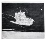 Ray Bradbury Owned Lot of 16 Illustrations -- Portrait Sketch of Bradbury & 15 Prints of the Zodiac, Outer Space -- Sketch Measures 24.25'' x 18'', Some Dampstaining -- With COA From Estate