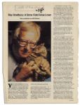 Ray Bradbury Hand-Labeled File Folder, Housing Clipped Article From ''Cat Fancy'' Magazine of a Bradbury Interview About the Family Cats Including Their Favorite ''Nutty'' -- COA From Estate