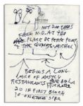 Ray Bradbury Handwritten Notes & Doodles -- Bradbury Recommends Restaurants in Paris
