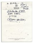 Ray Bradbury Handwritten Notes & Doodles -- Bradbury Recommends Restaurants in Paris