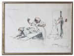 Ray Bradbury Owned Lot of 2 Prints -- Antique Litho of Dublin Scene, Published by Laurie & Whittle, & Gaston Hoffmann Print -- Larger Measures 24'' x 18.5'' -- Very Good -- COA From Estate