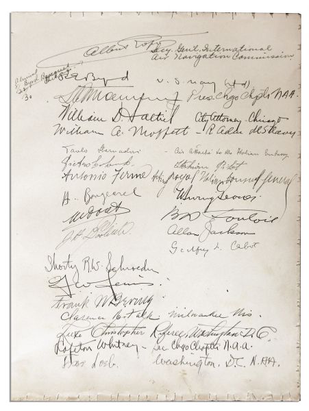 Amelia Earhart, R.E. Byrd & J.H. Doolittle Signed Guestbook at the NAA 1930 Conference -- Signed in Total by 27 Aviation Pioneers!