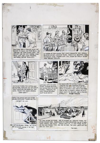 Ray Bradbury Personally Owned ''The Martian Chronicles'' Original Comic Strip by Cartoonist Doug Wildey