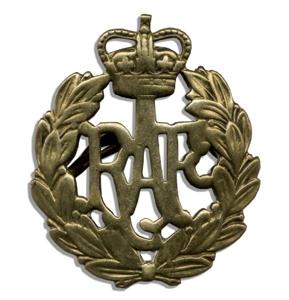 Two Royal British Commemorative Badges -- King George V Cypher & Royal Air Force Badge
