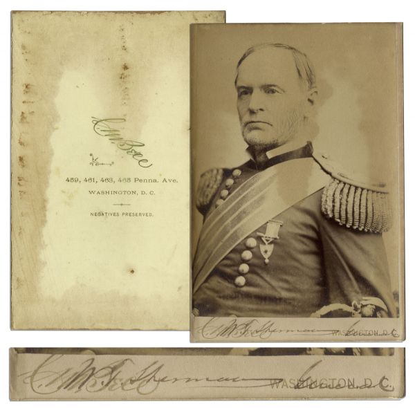General William T. Sherman Cabinet Card Signed -- With PSA/DNA COA