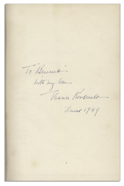 Eleanor Roosevelt Signed First Edition of Her Book, ''This I Remember''