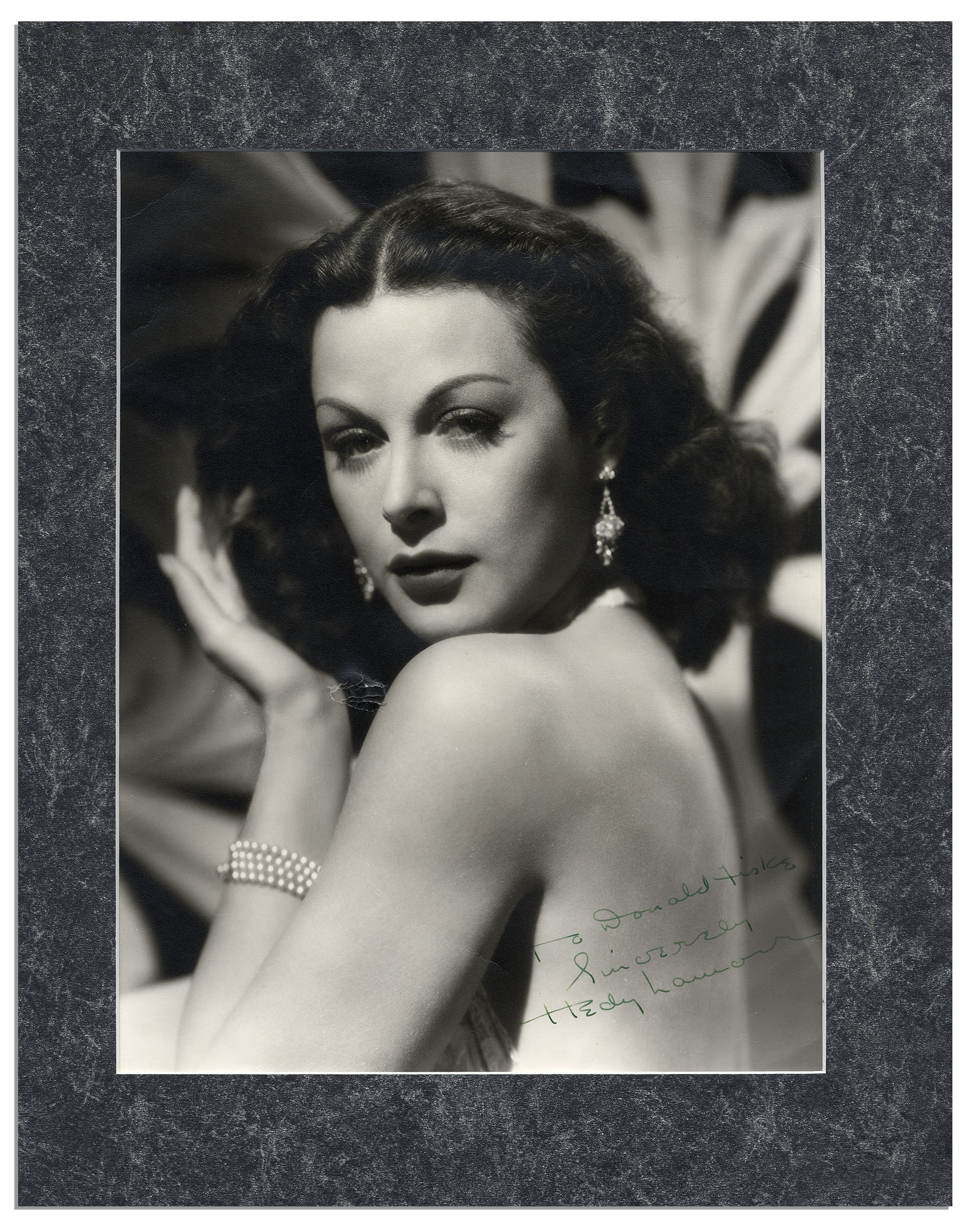 Beautiful Hedy Lamarr Photo Signed -- Matted to 14'' x 17.