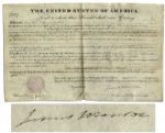 President James Monroe 1824 Land Grant Signed