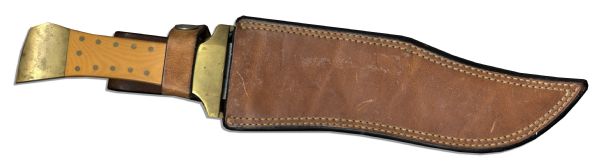 Hunting Knife Owned by Legendary Actor Steve McQueen -- With Original Leather Scabbard