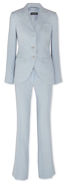 Ultra Sleek Sky-Blue Suit Owned & Worn By Victoria Beckham