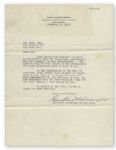Letter Signed by Franklin D. Roosevelt, Thanking an American for His Donation of Binoculars for the WWI ''Eyes for the Navy'' Campaign -- Along With the Actual Binoculars Used in WWI