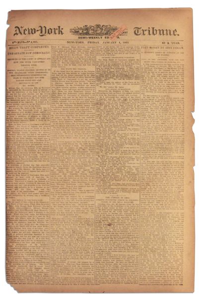 More Than 50 ''New York Tribune'' Newspapers from 1892 -- Bound Complete Six Month Run -- With News on Prohibition, Women's Suffrage & Chicago World's Fair