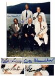 Cooperstown Hall of Fame Induction 8 x 10 Photo Signed by HOFers Bowie Kuhn, Monte Irvin, A.B. Happy Chandler and Team Owner, American League VP Gene Autry