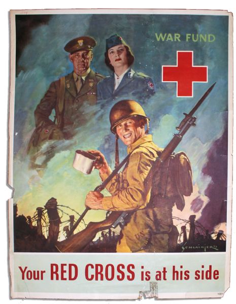 WWII American Red Cross Poster by Jes Schlaikjer