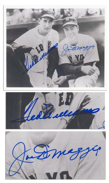 Photo Signed by Joe DiMaggio & Ted Williams -- 10'' x 8'' -- With JSA COA -- Near Fine
