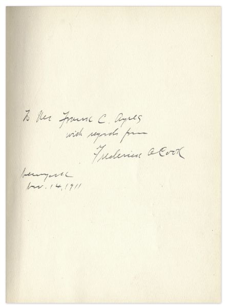 Frederick Cook Signed Copy of ''My Attainment of the Pole'' -- Controversial Explorer Signs This 1911 First Edition