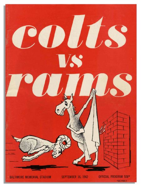Collection of 10 Early 1960's Baltimore Colts Programs
