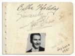 Rare 1930s Jazz Legends Autographs -- Lady Day Billie Holiday & King of the Clarinet Artie Shaw -- With JSA COA