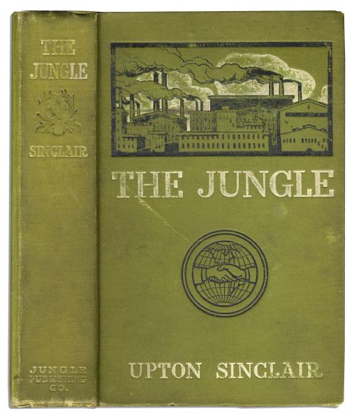 Upton Sinclair First Edition of ''The Jungle'' -- With Letter Signed by Sinclair Affixed Within -- ''...I send you an autographed card which you can place in each book...''