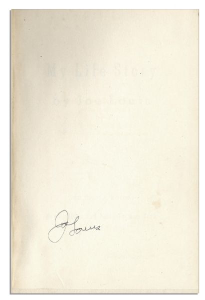 Joe Louis Signed First Edition of His Memoir ''My Life Story''