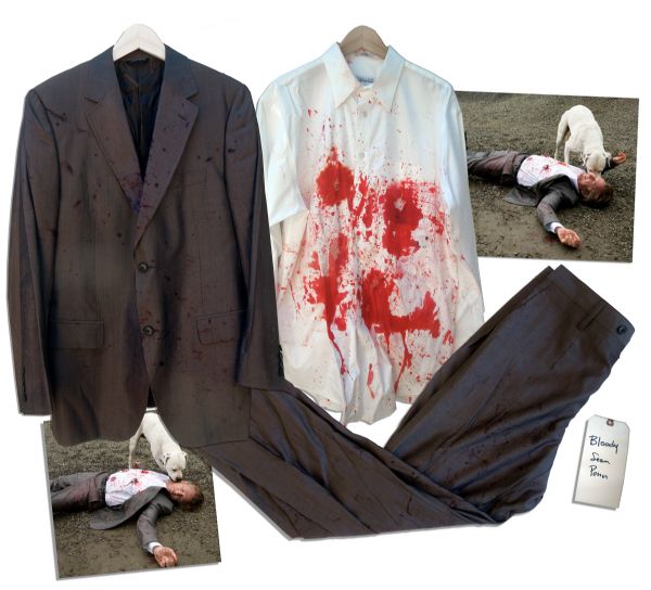 Sean Penn Screen-Worn ''Bloody'' Suit From ''What Just Happened'' Released in 2008 -- The Year of His Second ''Best Actor'' Win at The Academy Awards