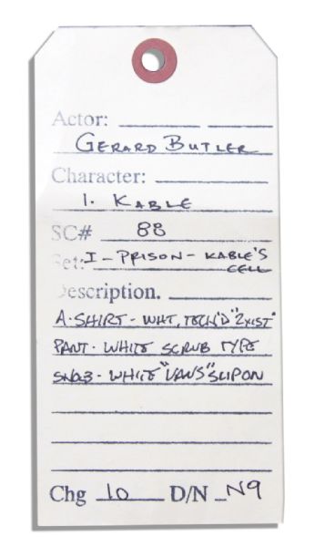 Gerard Butler Screen-Worn Prison Wardrobe From 2009 Futuristic Thriller ''Gamer''