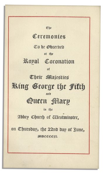 King George & Queen Mary Coronation Booklet