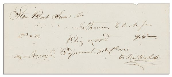 Cornelius ''Commodore'' Vanderbilt Autograph Note Signed