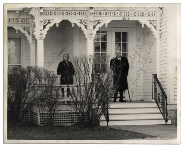 Rare Candid Photo Signed by First Couple Harry & Bess Truman -- 10'' x 8'' Photo Is Likely Unpublished