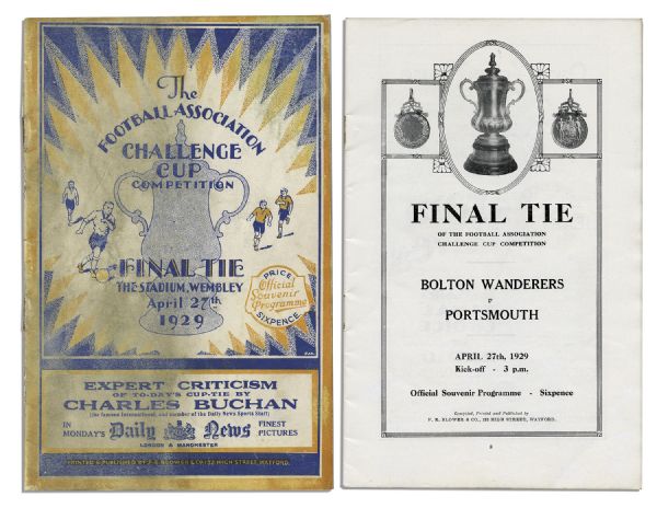 Program From the F.A. Cup Final in 1929 Between Bolton & Portsmouth