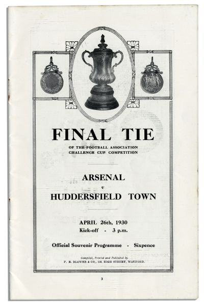 Very Rare Program From the 8th Wembley Final in 1930