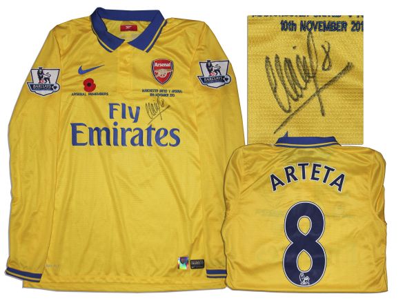 Arsenal Football Shirt Match-Worn and Signed by Mikel Arteta