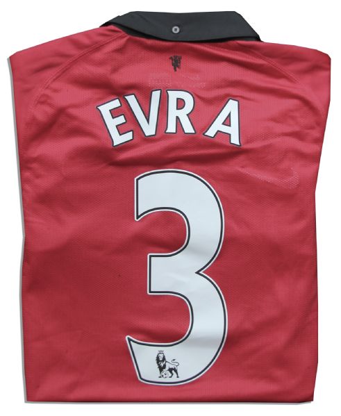 Manchester United Football Shirt Match-Worn and Signed by Patrice Evra