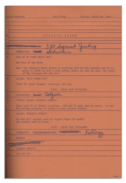 Bound Captain Kangaroo Scripts From the 1969 Season  -- From The Captain's Own Collection