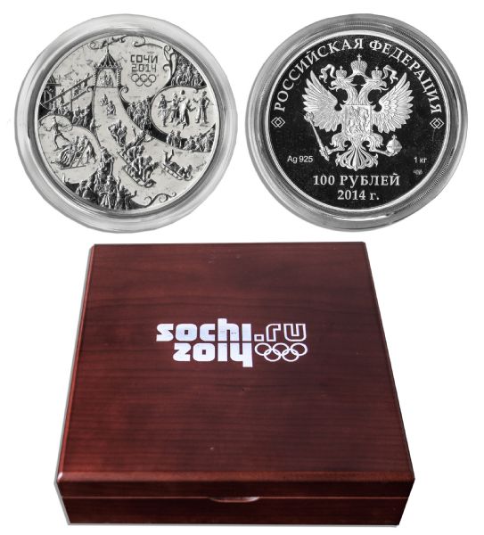 Sochi 2014 Olympics Silver Coin Commemorating the Games -- Only 54 Minted