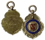 1937 Gold Medal From the Lancashire Football Combination Cup -- 9kt Gold Runners Up Medal