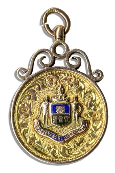 Early F.A. Challenge Cup Gold Medal -- Issued to Famed Sheffield United Footballer Ernest Needham -- From the 1923-1924 Season