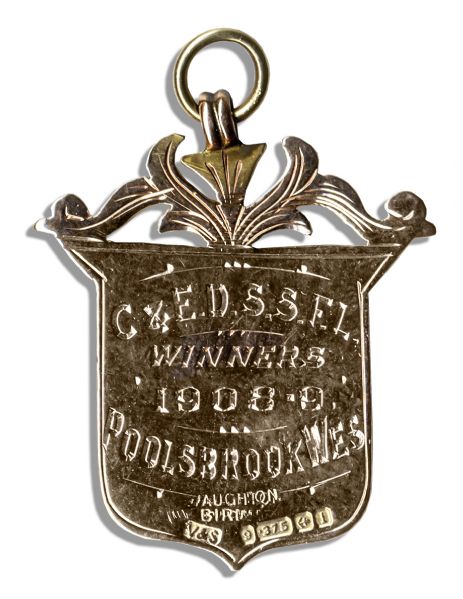 Gold Medal Awarded to Sheffield United Footballer Ernest Needham in 1909