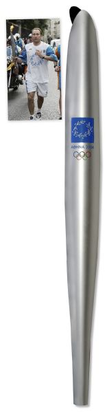 Olympic Torch From the 2004 Olympics Held in Athens -- Ran by Soccer Star Jean-Pierre Papin on the Paris Leg of the Torch Relay
