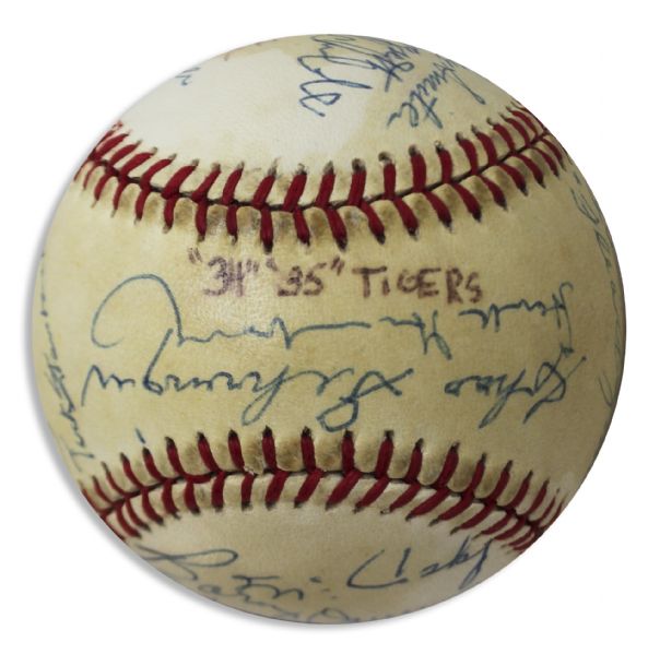 1934-35 Detroit Tigers Signed Baseball -- Team Won Back to Back Pennants Those Years & Won The World Series in 1935 -- Signed by Hank Greenberg, Charles Gehringer & More