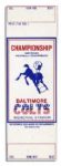 Baltimore Colts 1970 AFC Championship Ticket