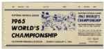 Baltimore Colts Unused Ticket for the Never Played 1965 Worlds Championship Game