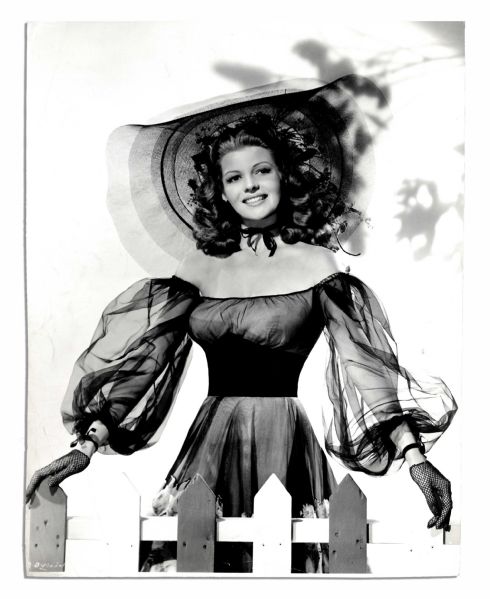 Rita Hayworth Columbia Pictures Photo -- Backstamped 6 April 1948 -- 7.5'' x 9.5'' Glossy -- Very Good
