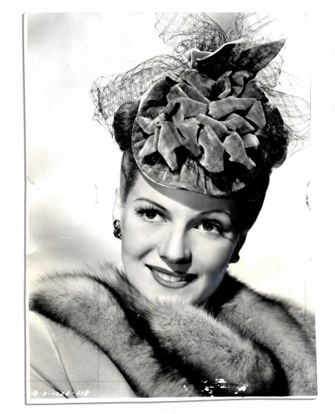 Glamorous Rita Hayworth Glossy 7'' x 9.25'' Press Photo -- From 1945's ''Tonight and Every Night'' -- Very Good