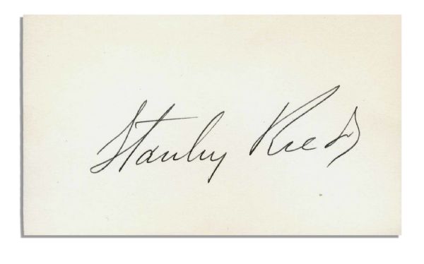Stanley Reed Signature -- Last Supreme Court Justice Who Didn't Graduate From Law School -- 5'' x 3'' Card With 1940 Envelope -- Fine