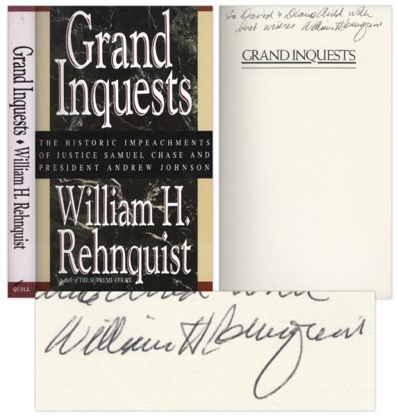 Chief Justice William Rehnquist Signed Edition of ''Grand Inquests''